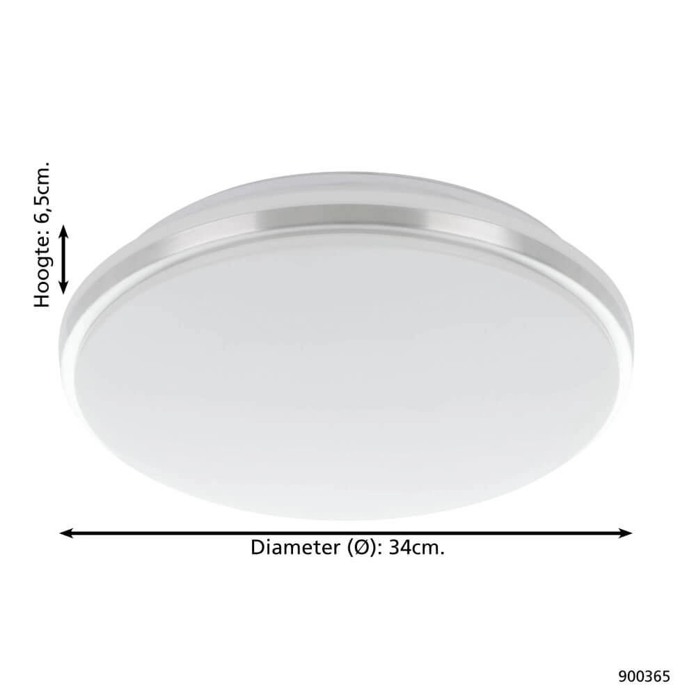 Badkamer plafondlamp Pinetto Ø 34cm - chroom Eglo 9008606235964