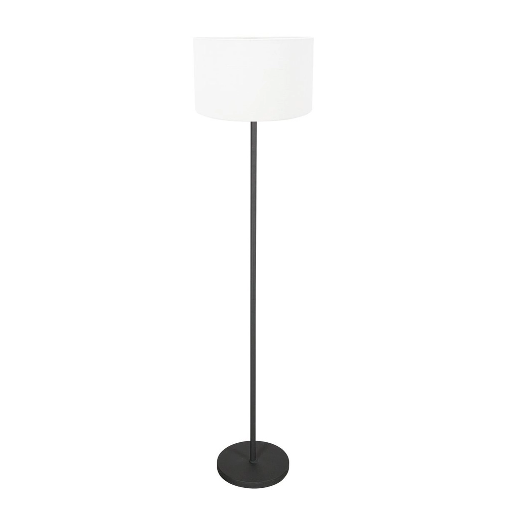 Zwarte vloerlamp Noor met witte kap Zwarte vloerlamp Noor met witte kap