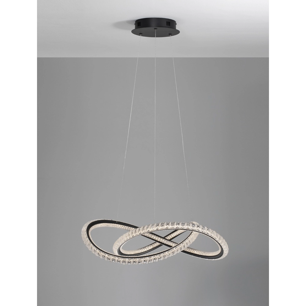 Design hanglamp Ginevra zwart Ø 58cm Lyora 5212017433473