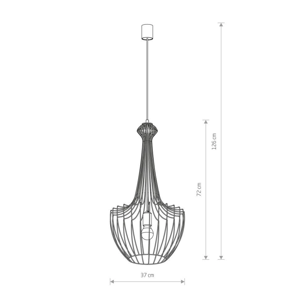 Zwart draadlamp Luksor Ø 37cm Lyora 5903139885195