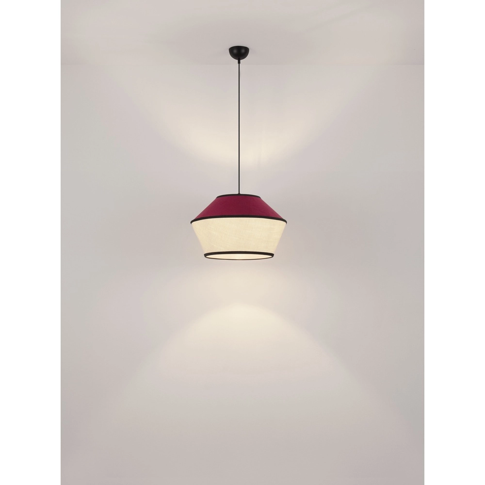 Hanglamp Veliss wit met bordeaux rood Lyora 5212017493835