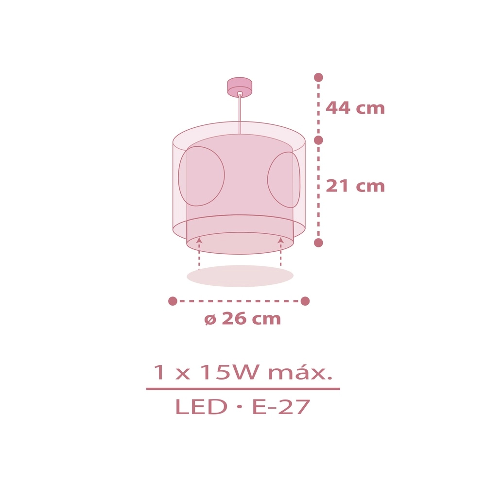 Hanglamp Princess Dance roze glow in the dark Dalber 8420406609126