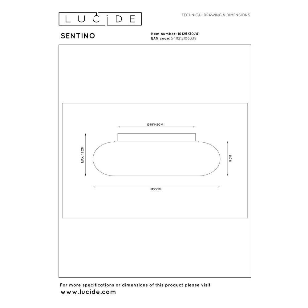 Plafondlamp Sentino Ø 30cm taupe Lucide 5411212106339