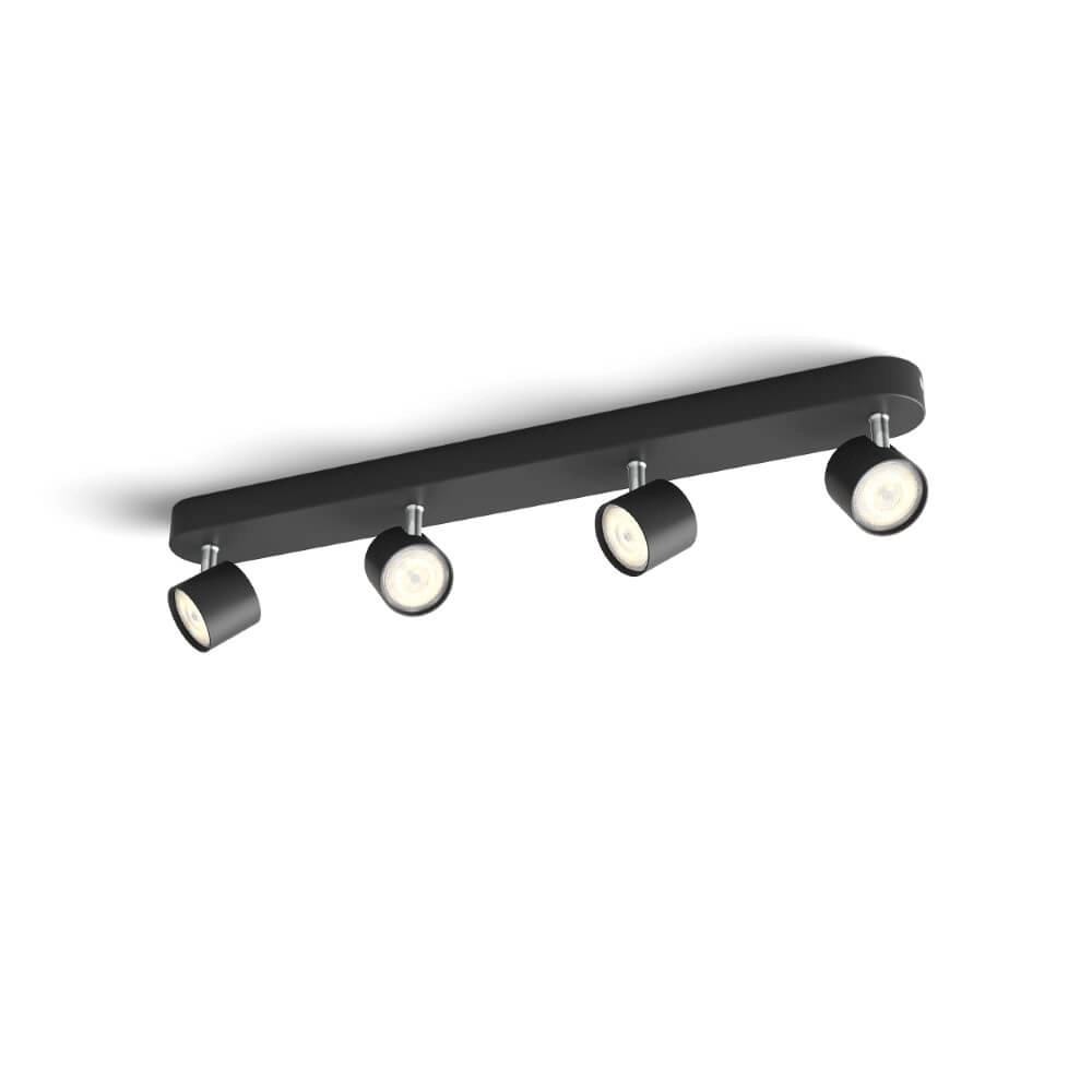 Zwarte led plafondspot Star 4-lichts
