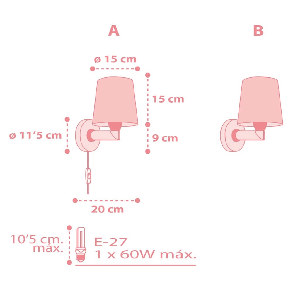 Kinderkamer wandlamp Star Light soft roze Dalber 8420406001470
