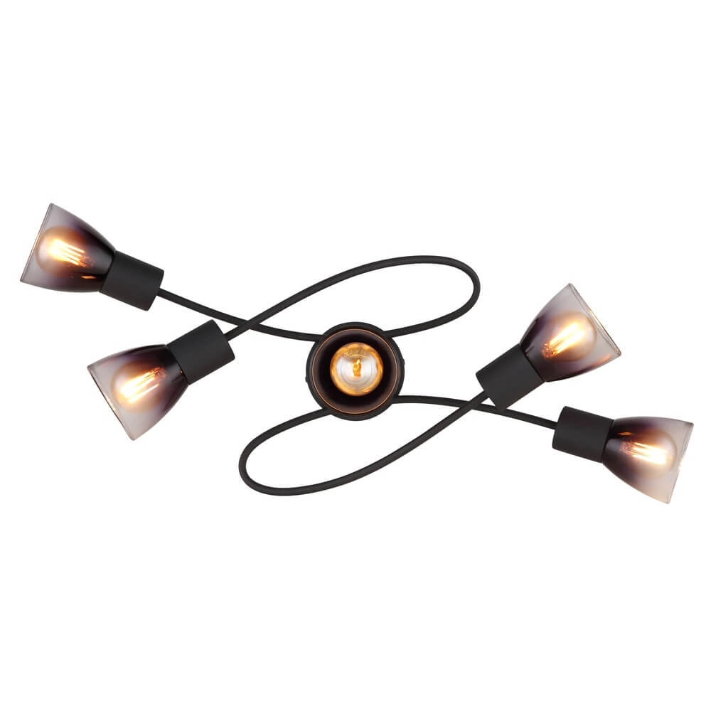 Zwarte plafondlamp Satella 5-lichts krul Globo 9007371449934