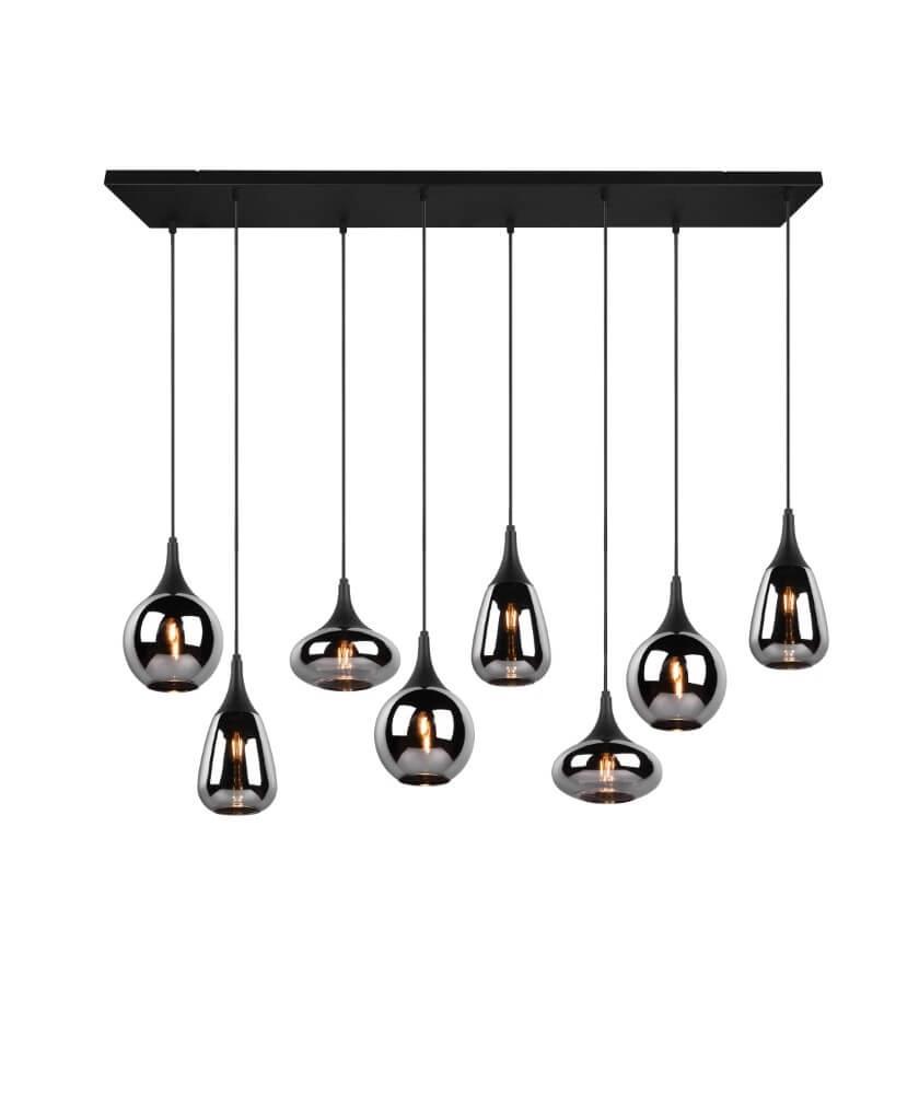 8-lichts hanglamp Lumina met smoke glas Trio 4017807542301
