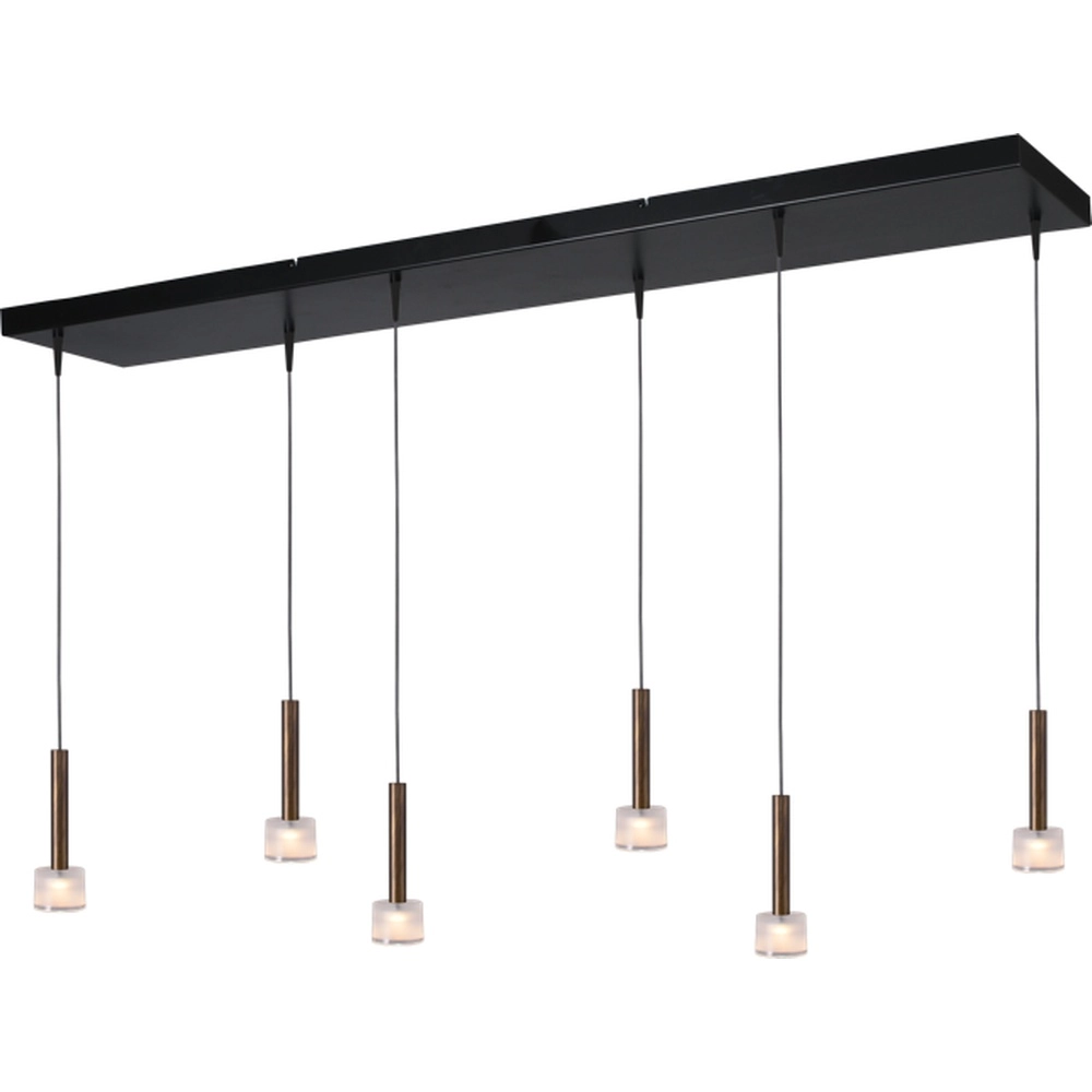 6-lichts hanglamp Fabro led - antiek koper