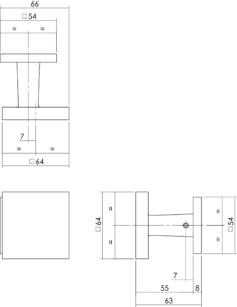 Voordeurknop Castor eenzijdige montage RVS vast Intersteel 8714186390160
