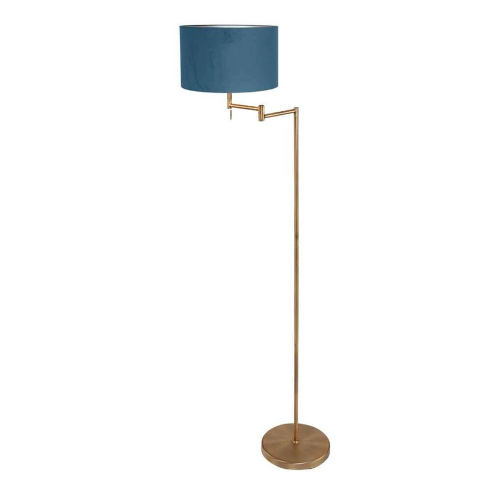 Vloerlamp Bella brons met blauwe kap Steinhauer 8712746174472