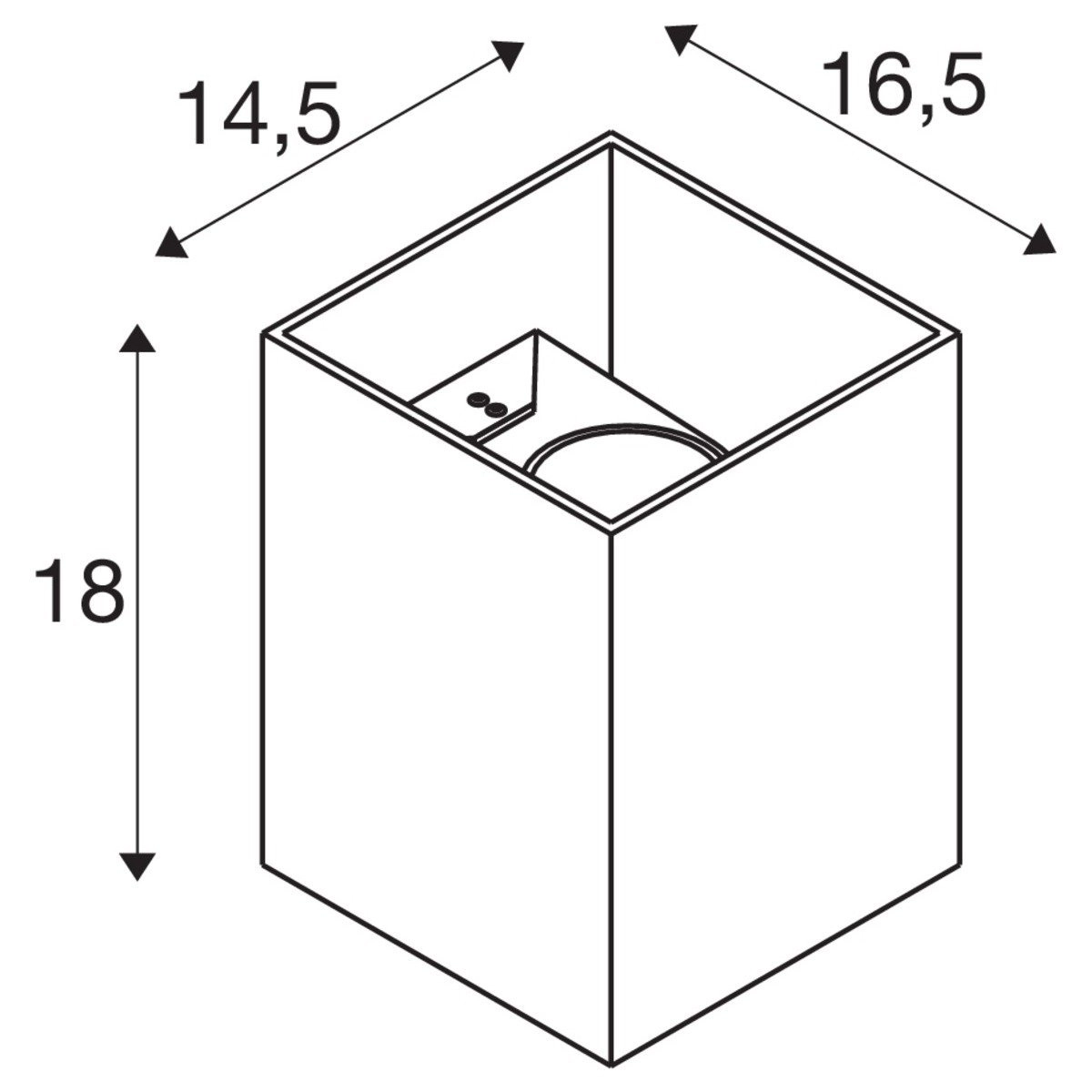 Up - downlighter Rusty Square 18cm roestbruin SLV 4024163248006
