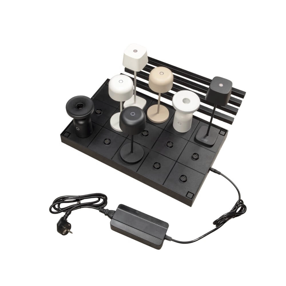 Zwart Oplaadpaneel voor 15 tafellampjes