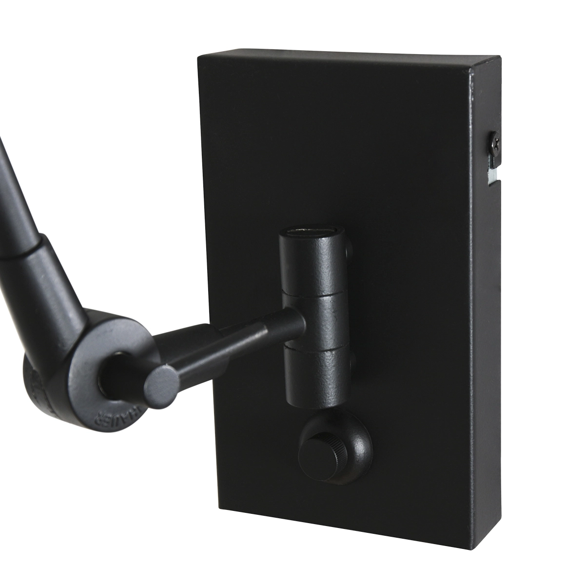 Wand Leeslamp Prestige Chic zwart met 30cm wit linnen lampenkap Steinhauer 8712746145908
