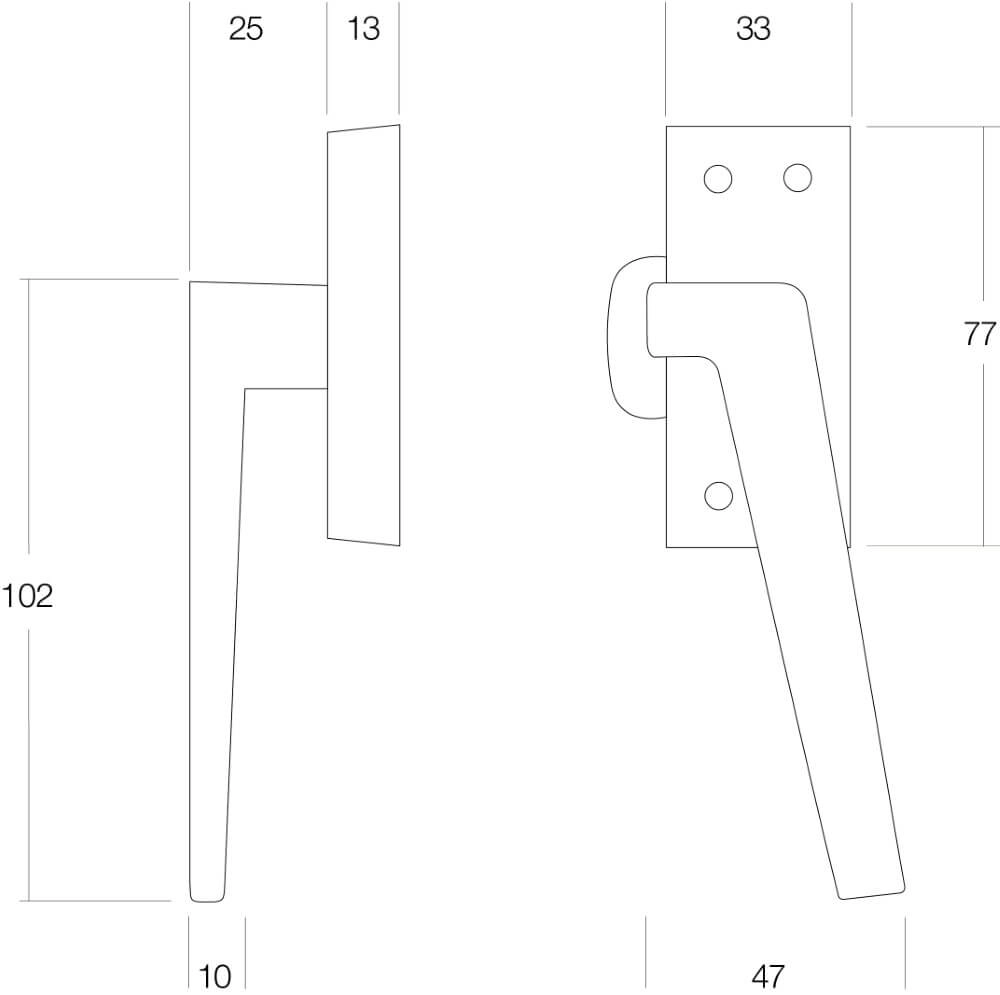 Raamsluiting Fixon met nok rechts nikkel mat Intersteel 8714186065303