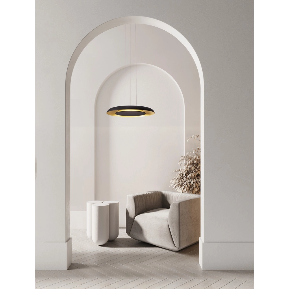 Moderne hanglamp Epos Ø 60cm zwart met goud Lyora 5212017463272