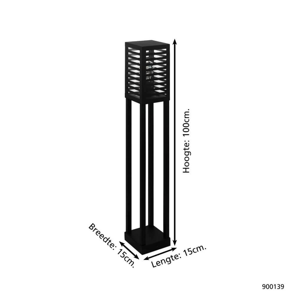 Zwarte terraslamp Alamonte 3 100cm Eglo 9008606230136