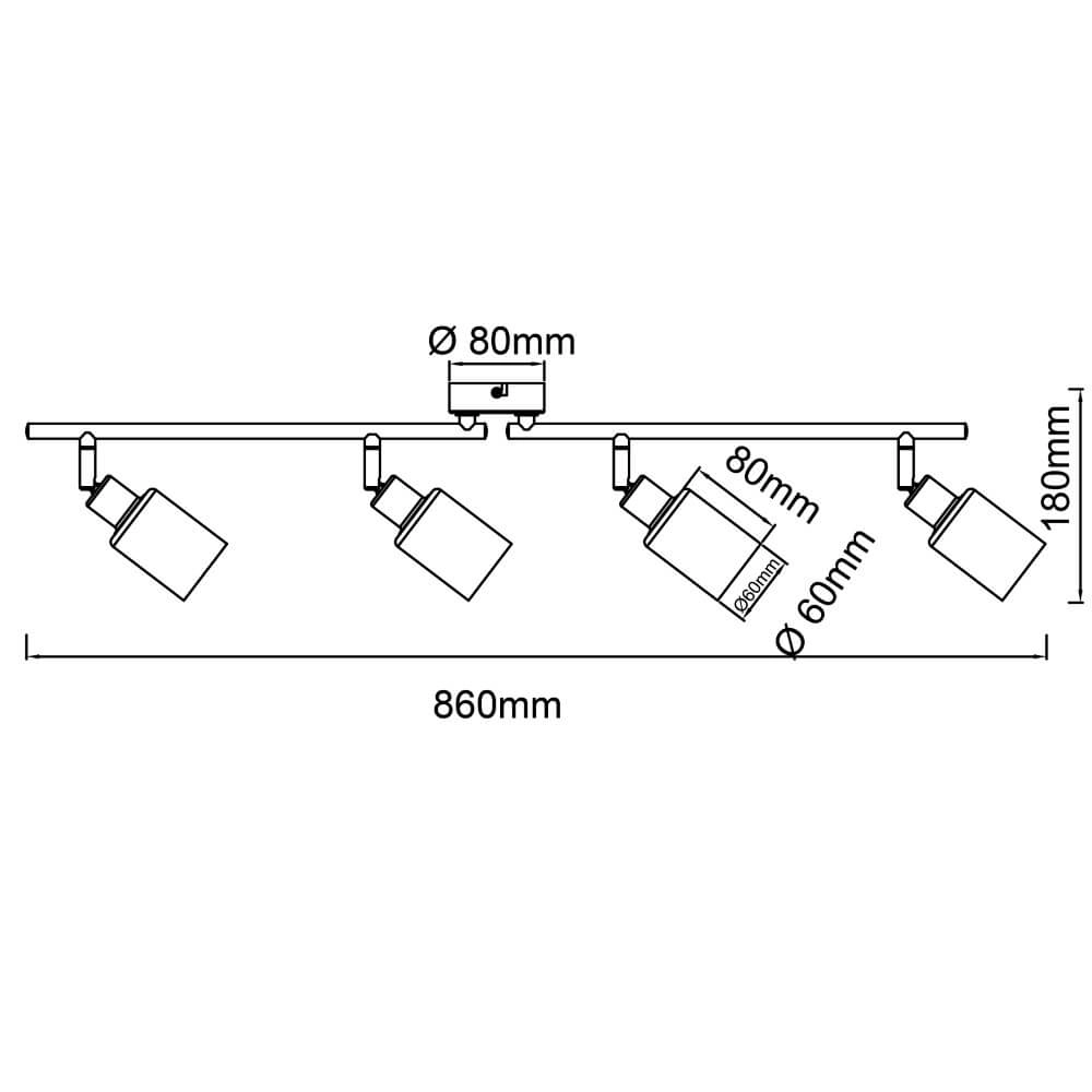 Zwarte plafondlamp Loralie 4-lichts Brilliant 4004353413254