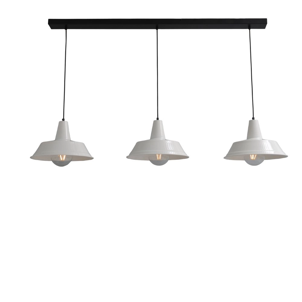 Retro witte eetkamerlamp Industria 3x35 Retro witte eetkamerlamp Industria 3x35