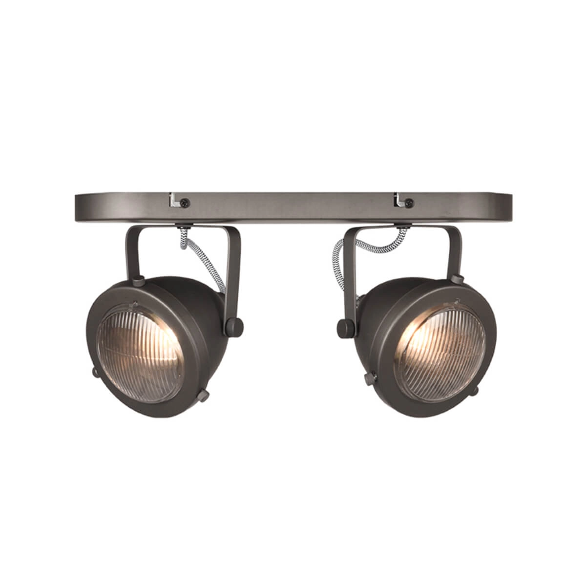 Industriële spot Moto led 2-lichts grijs