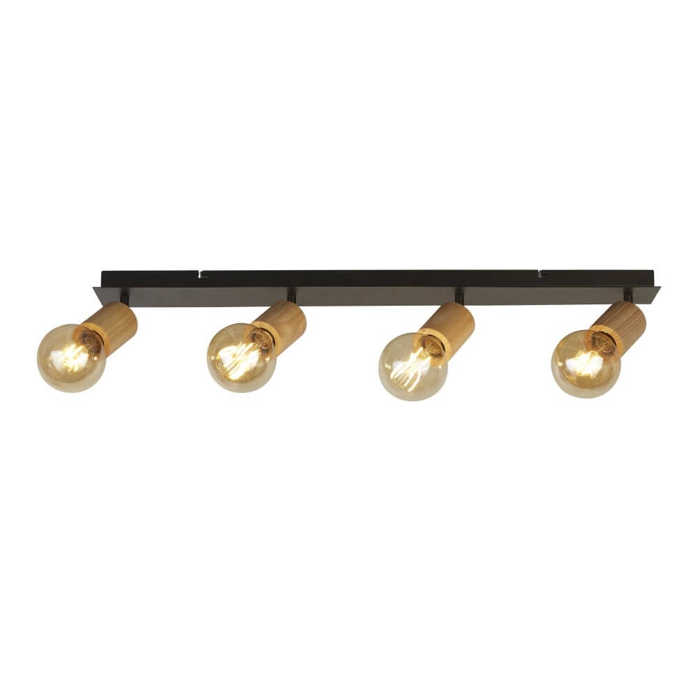 Houten hanglamp Spinny 5-lichts Houten hanglamp Spinny 5-lichts