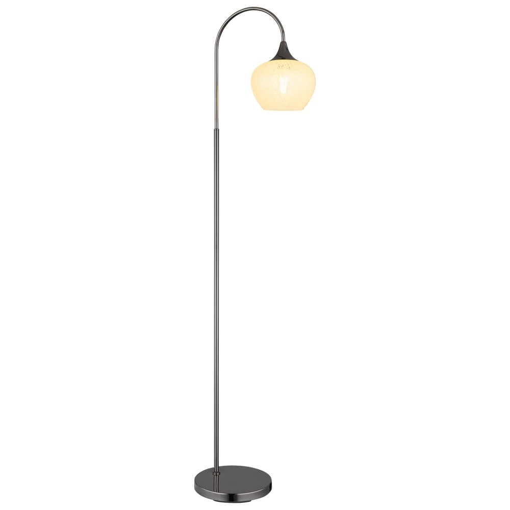 Antraciet vloerlamp Maxy met wit glas enkel Antraciet vloerlamp Maxy met wit glas enkel