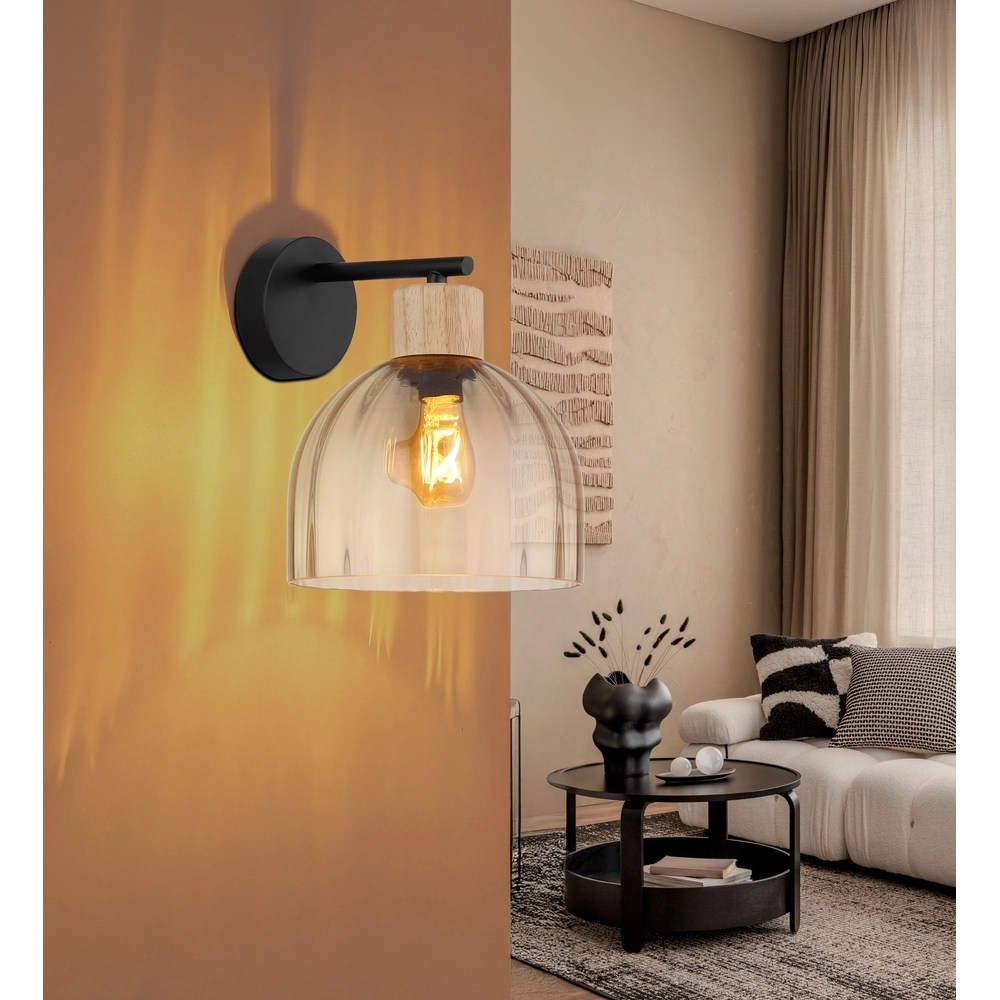 Wandlamp Swanson zwart Globo 9007371586646