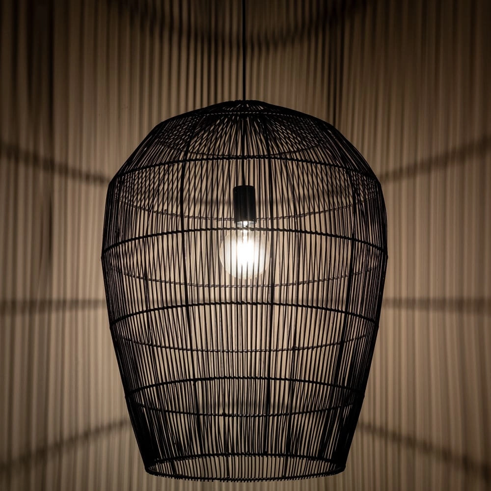 Rotan hanglamp Haiti L Ø 53.5cm zwart Lyora 5903139111683