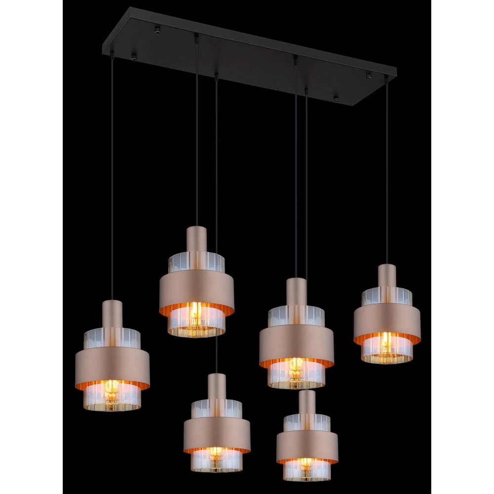 Hanglamp Milley brons 6-lichts Globo 9007371471676