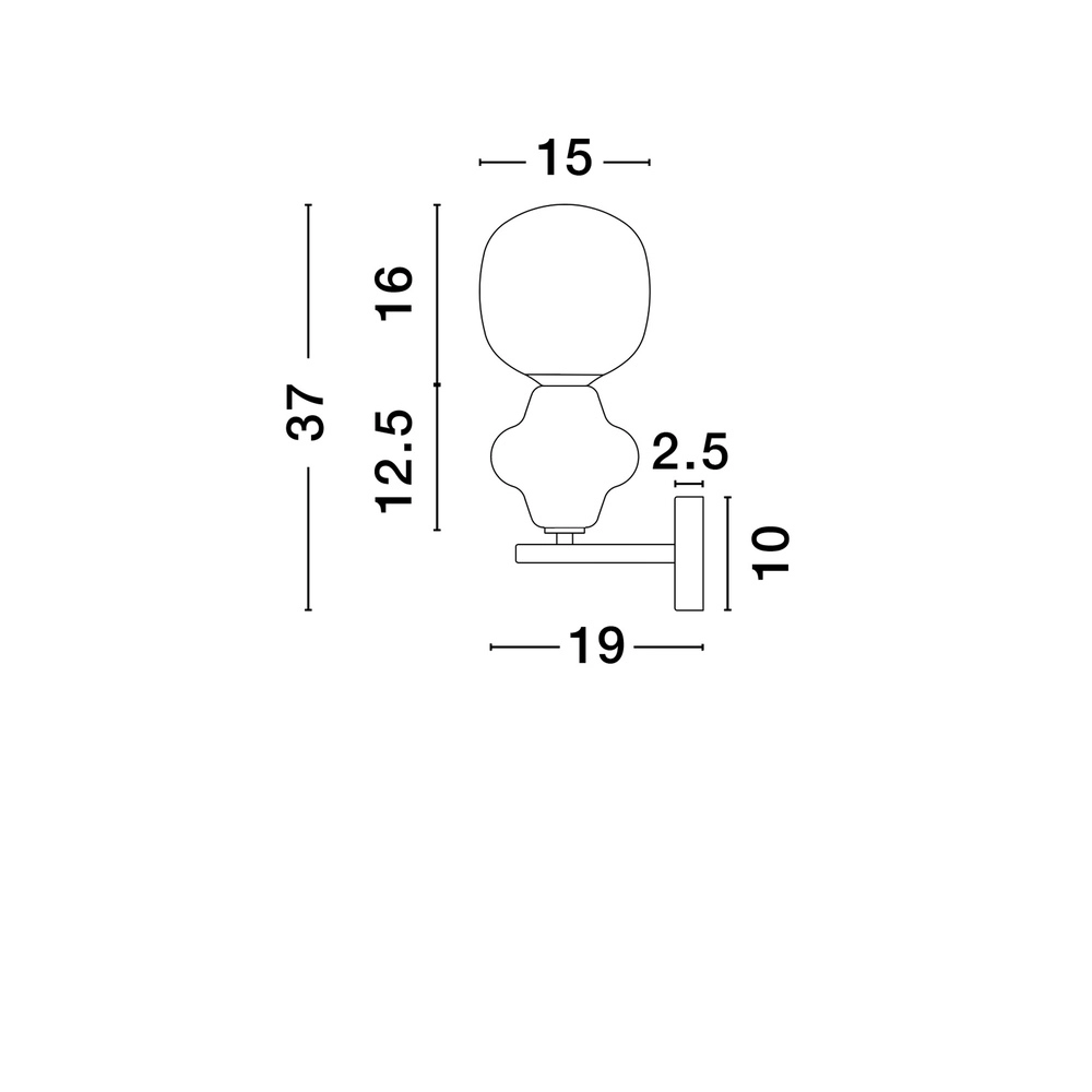 Wandlamp Clio blauw keramiek met wit glas Lyora 5212017461360