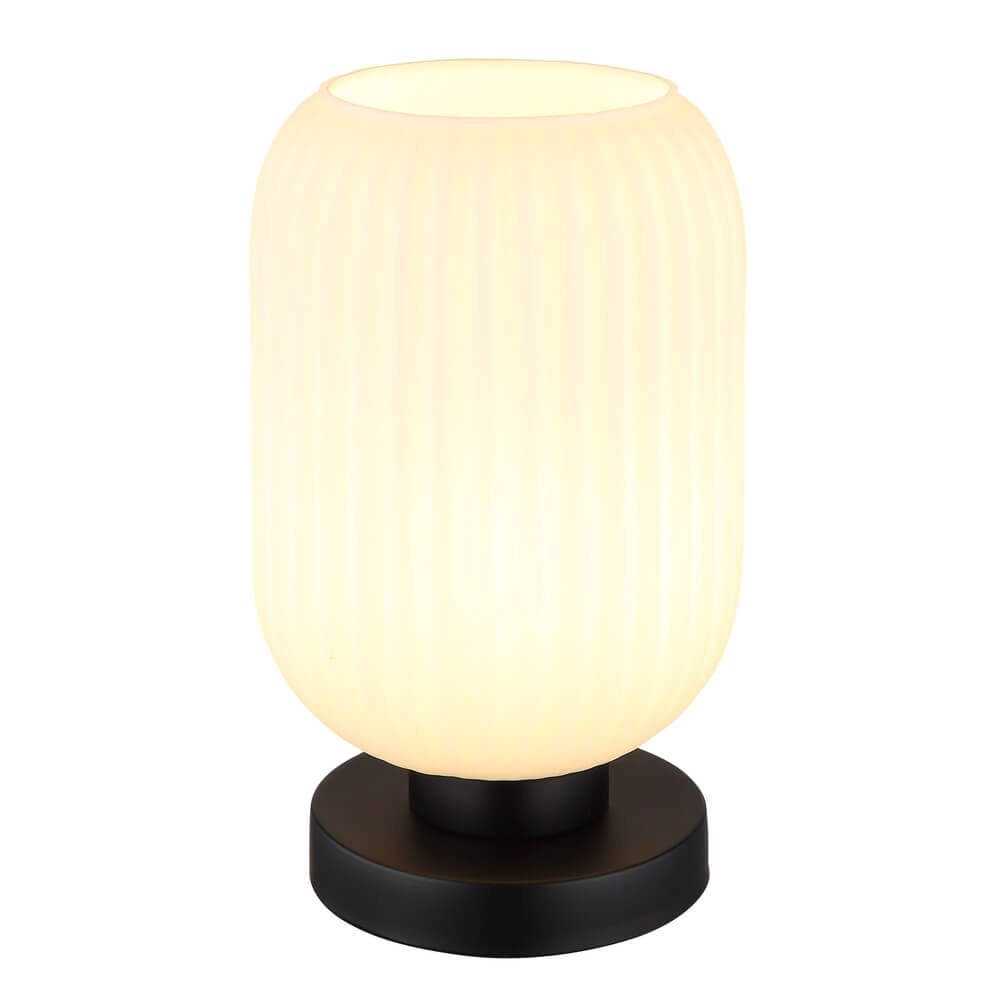 Ronde tafellamp Normy wit glas Ø 14cm