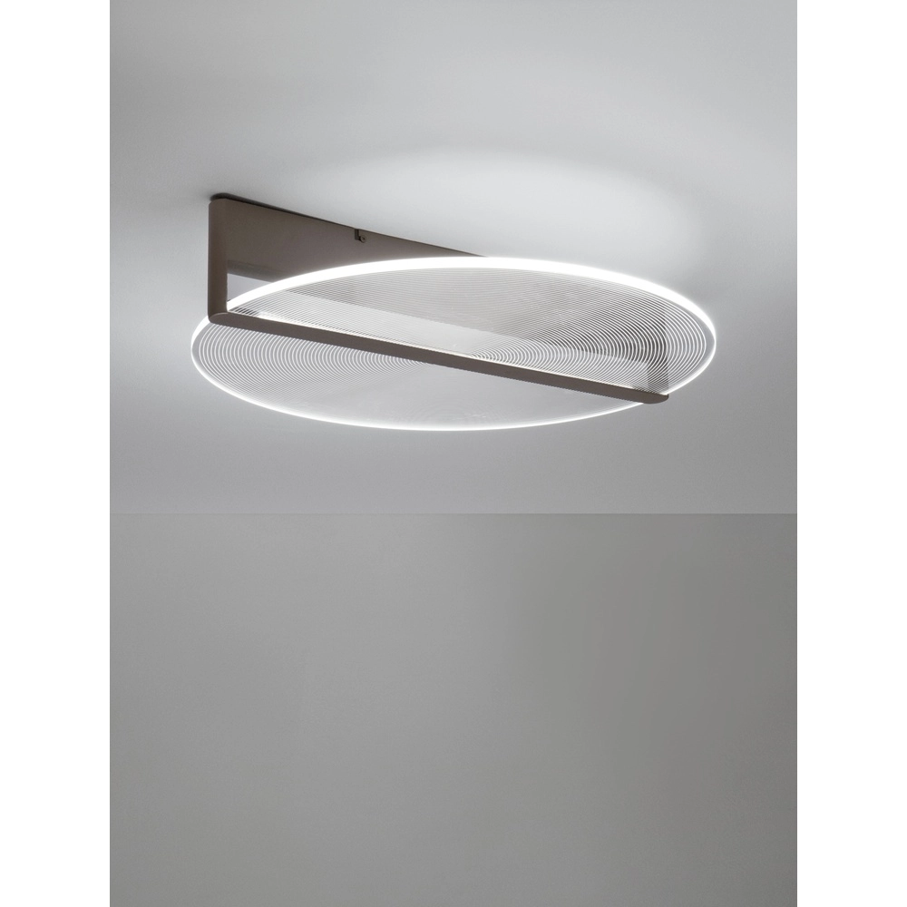 Strakke plafondlamp Noah Ø 56cm koffie bruin Lyora 5212017439383