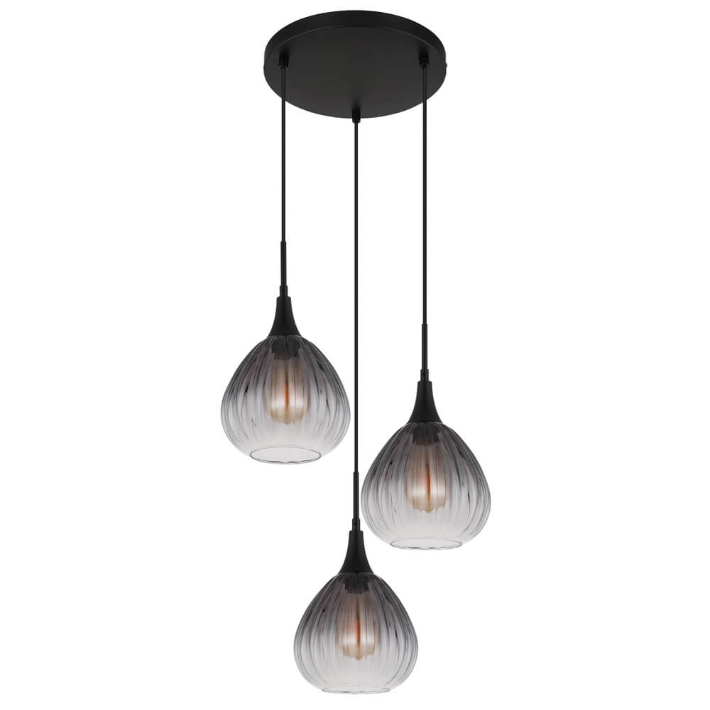 Zwarte hanglamp Olsen 3-lichts Globo 9007371456802