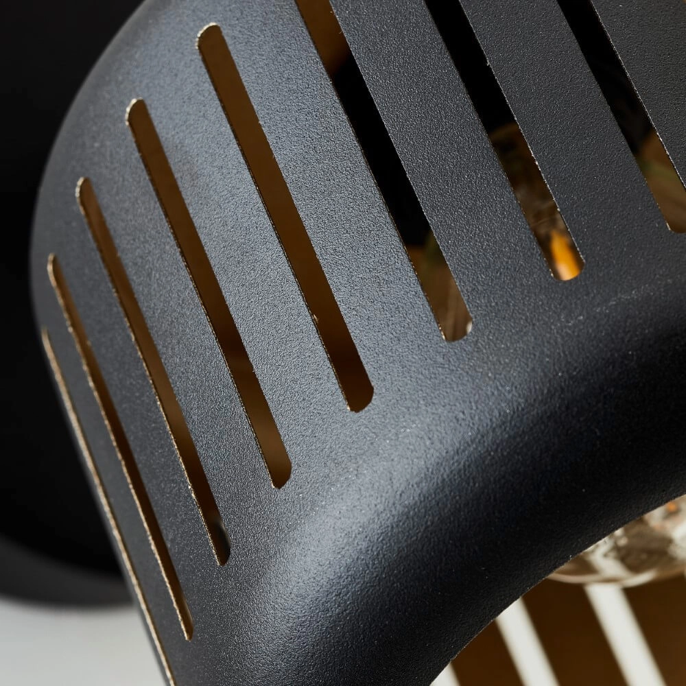 Zwarte wandlamp Tyas zwart met goud Brilliant 4004353424311