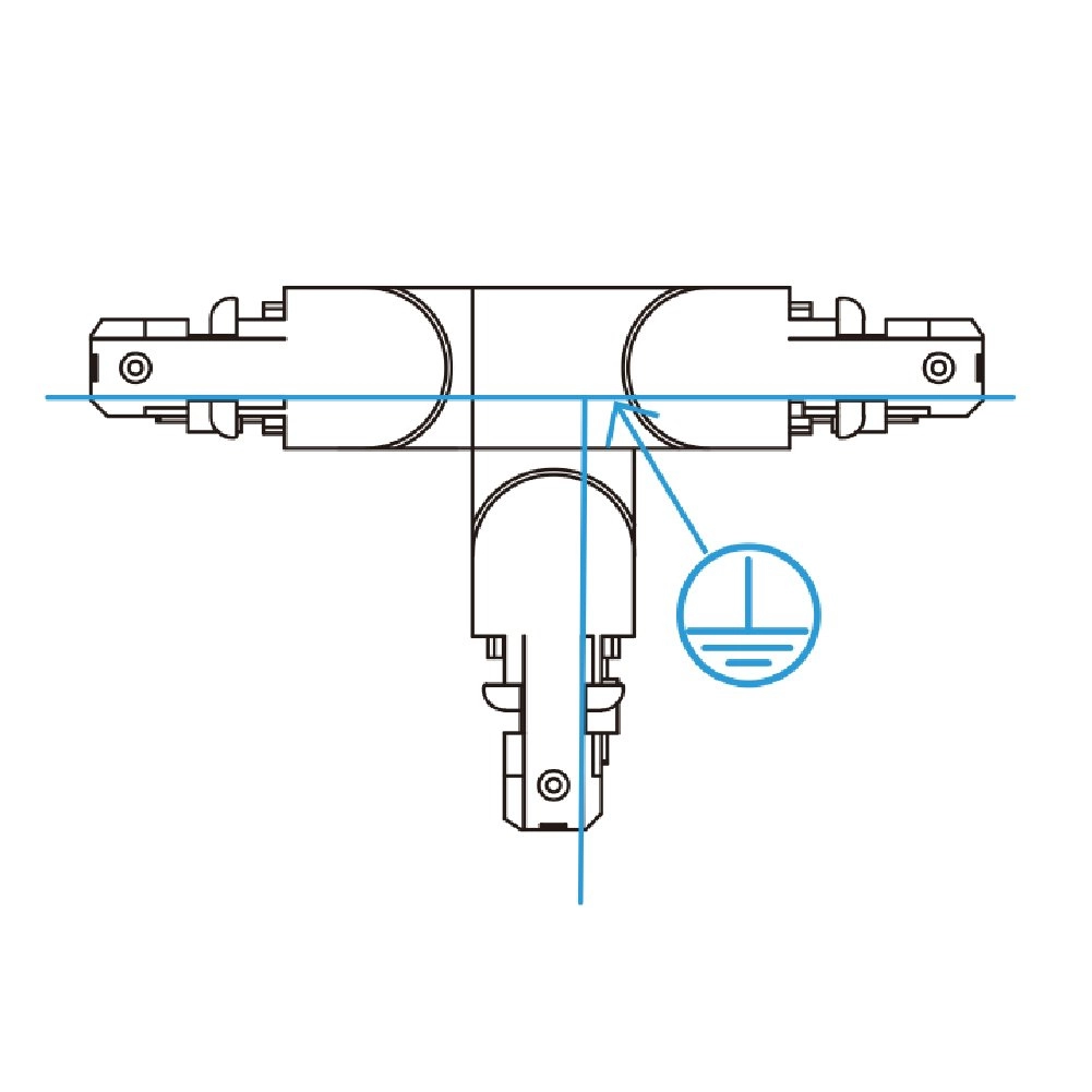 2-fase zwarte T-verbinder Duoline mat zwart Trio 4017807470574