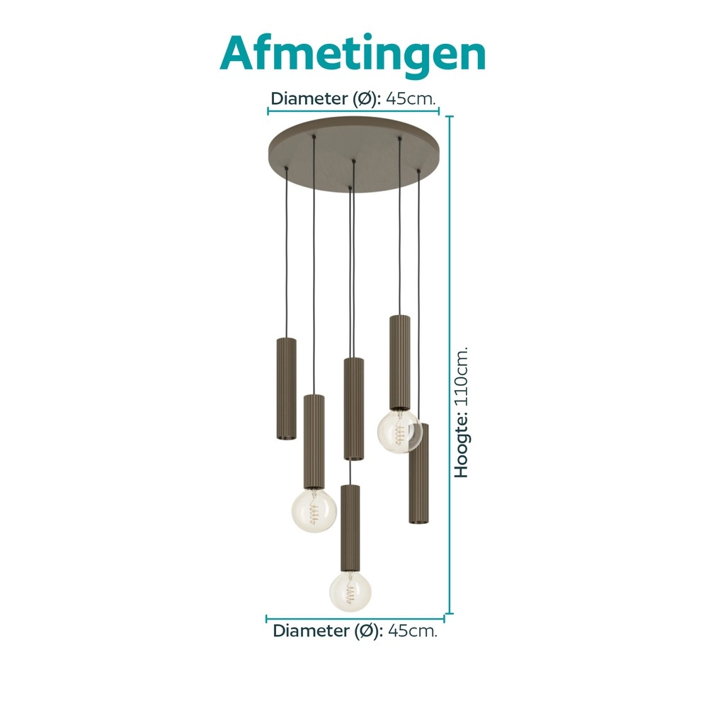 Design hanglamp Fariolo brons 6-lichts Ø 48cm Eglo 9008606391639