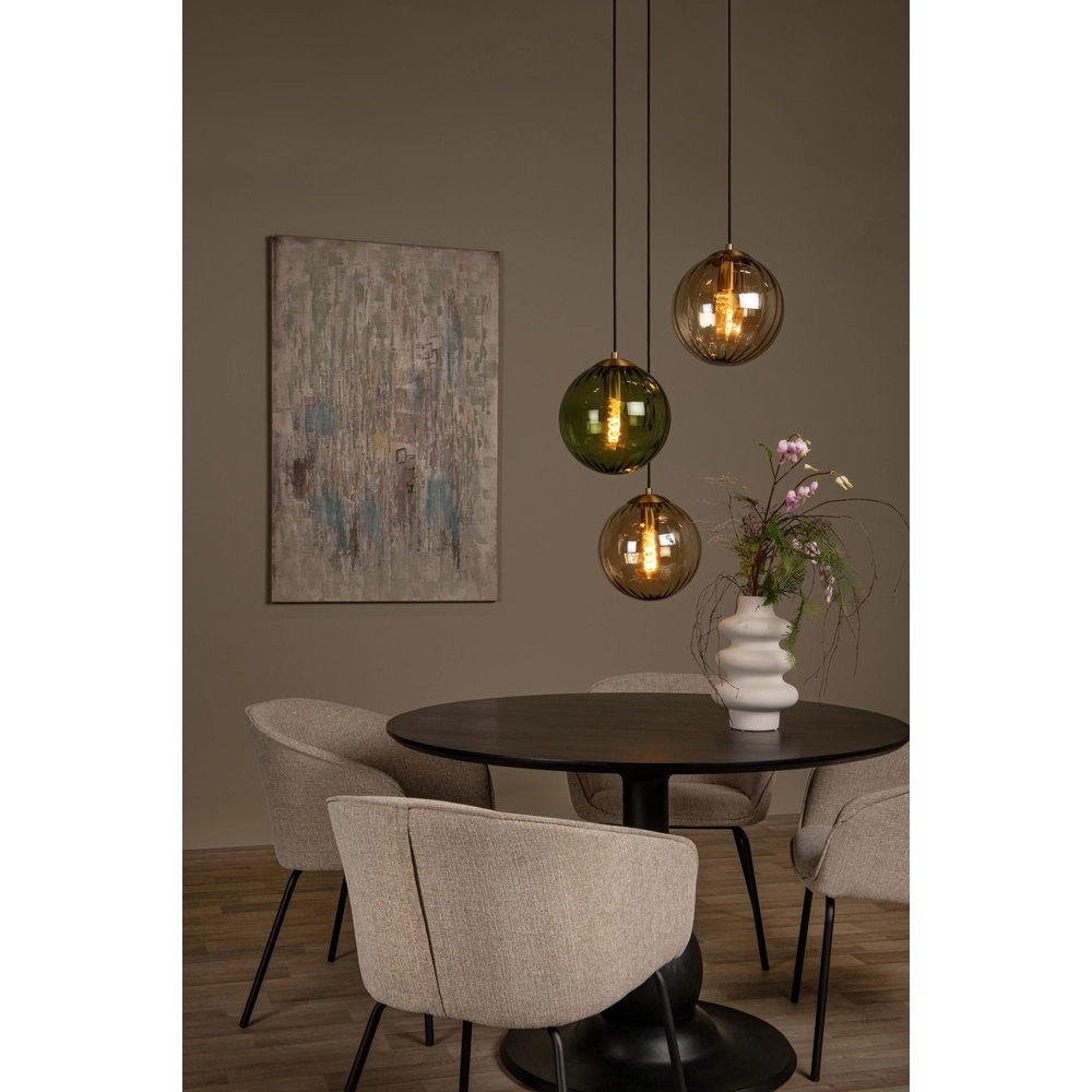 Design hanglamp Monsaraz groen en amber glas Lucide 5411212452412