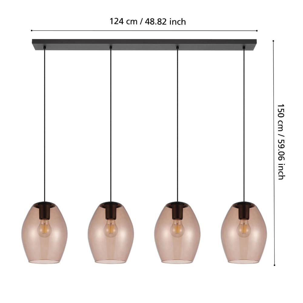 Hanglamp amberglas Estanys 1 4-lichts Stars of Light 9008606235957