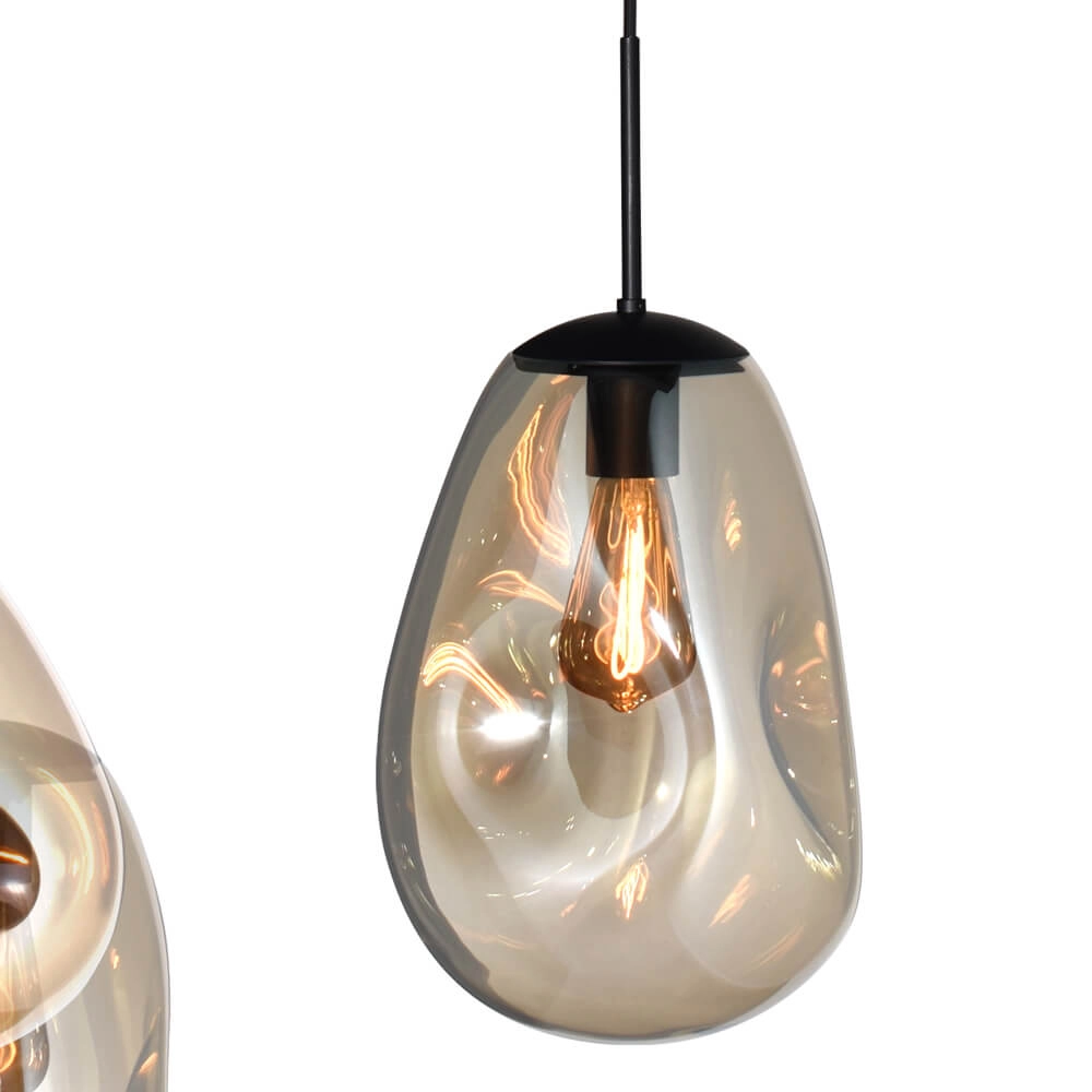 Hanglamp Lava Oval 6x goud glas Masterlight 8718121290119