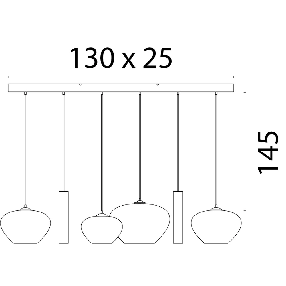 6-lichts hanglamp Cartone met Think Paper kappen Masterlight 8718121390789
