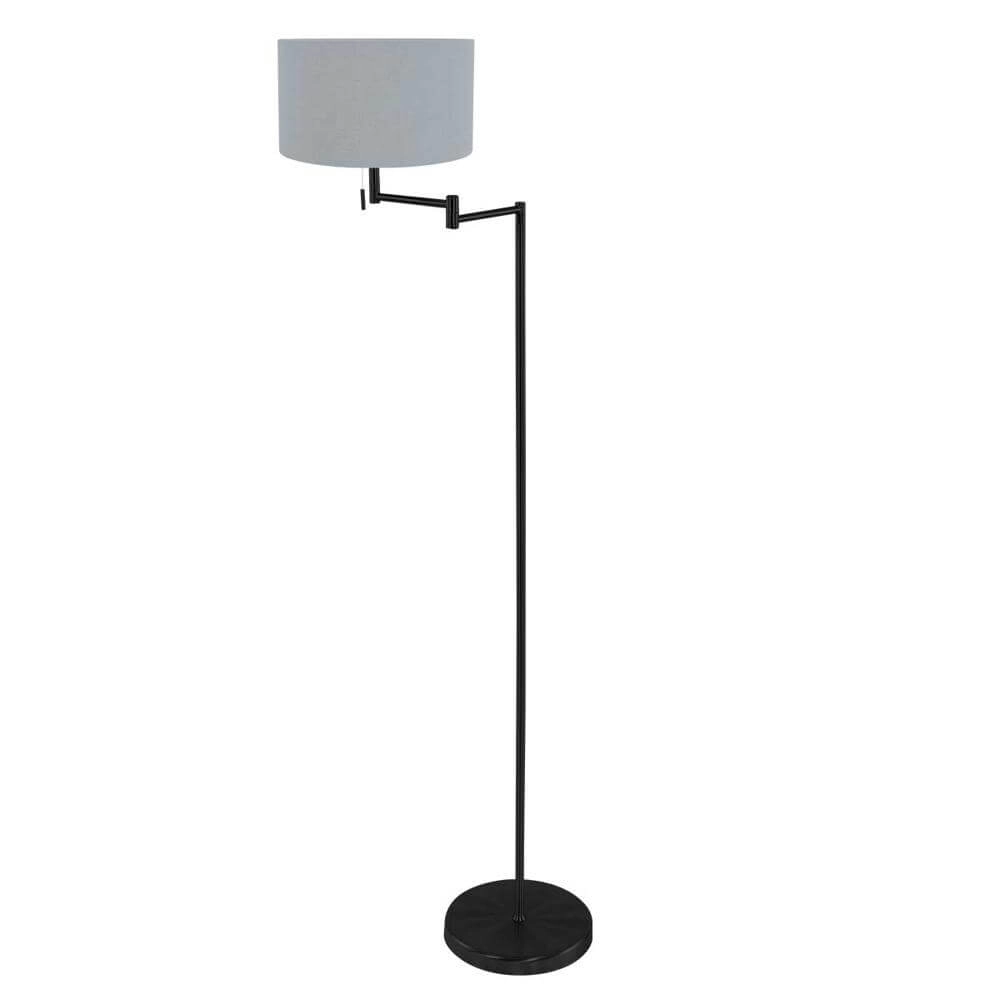 Vloerlamp Bella zwart met lichtblauwe kap Steinhauer 8712746174670