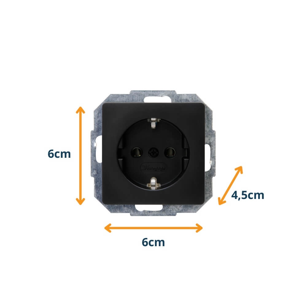 Wandcontactdoos Paris zwart Lyora 4008224656955