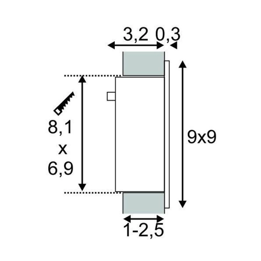 Vierkante inbouwlamp Frame Basic wit SLV 4024163138123