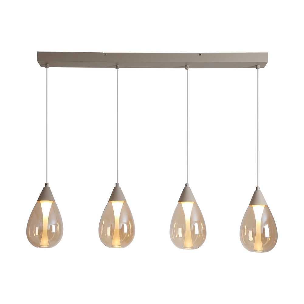Design hanglamp Pear 4-lichts zand bruin