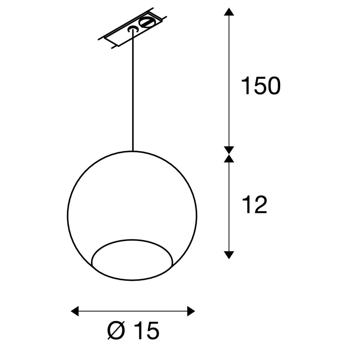 Rail pendel Light Eye 1-fase - ES111 - 15cm wit SLV 4024163144605