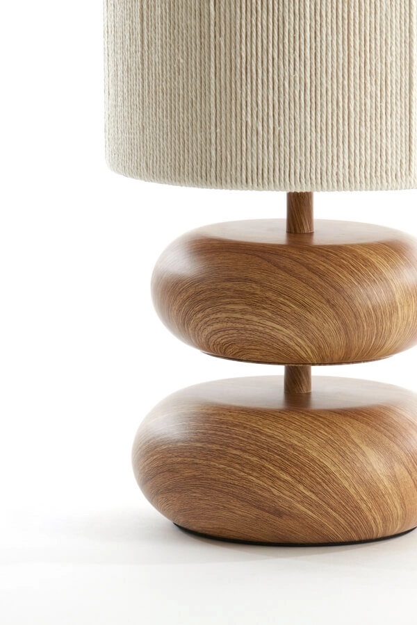 Tafellamp Danialo hout met crème 50cm Light & Living 8717807710071