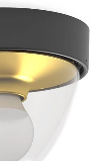 Zwarte plafondlamp Nook met gouden binnenkant Lyora 5903139797696