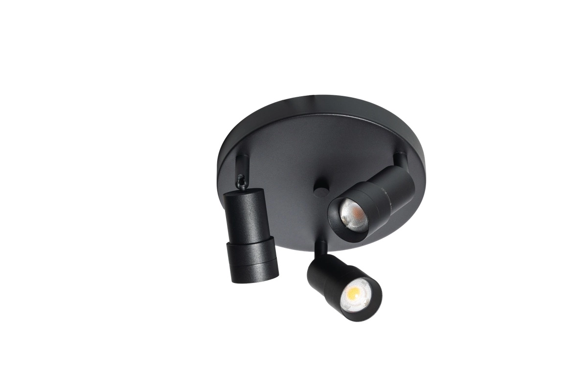 Opbouw spot 3x led Liam zwart - rond