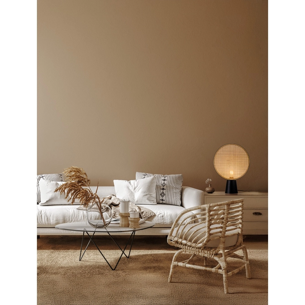 Tafellamp Tiera Ø 35cm rotan met zwart Lyora 5212017477552