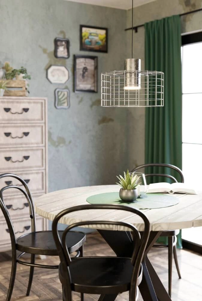 Grijze draadlamp Milligan Ø 38cm Eglo 9002759436490