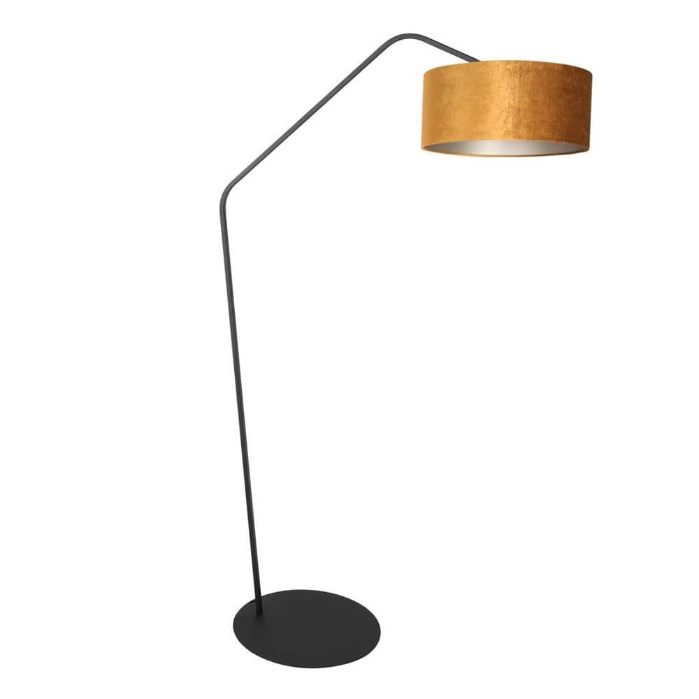 Vloerlamp Zig-Zag zwart met gouden kap Ø 40cm